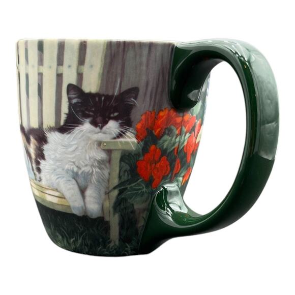 Cat Coffee Mug Tea Cup Black White Cat Garden Weirs Wild Things Lang 2009 EUC - Picture 4 of 7